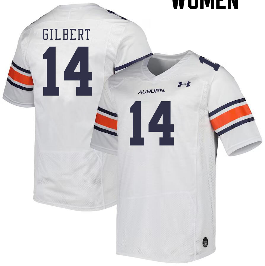Women #14 Marquise Gilbert Auburn Tigers College Football Jerseys Stitched-White